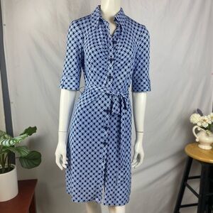 Laundry By Shelli Segal Blue 3/4 Sleeve Belted”